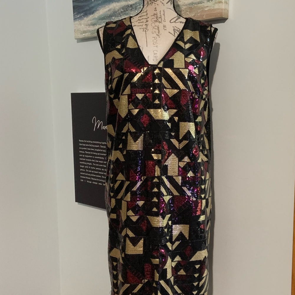 COPY - Nicole Miller New York Geometric Sequin Dress